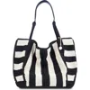 The Sak Los Feliz Crochet Extra-large Tote In Black Stripe