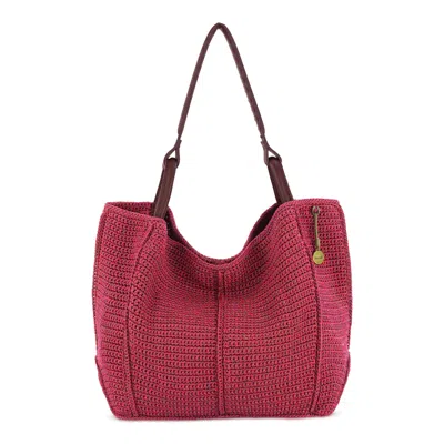 The Sak Los Feliz Large Tote In Black Cherry Static