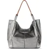 The Sak Los Feliz Large Tote Leather Bag In Silver