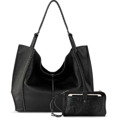 The Sak Los Feliz Large Tote Leather Bag & Iris Smartphone Bundle In Black