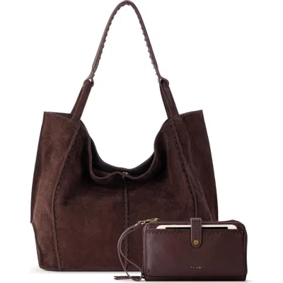The Sak Los Feliz Large Tote Leather Bag & Iris Smartphone Bundle In Brown