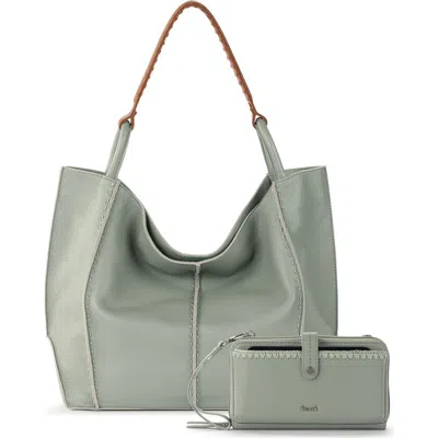 The Sak Los Feliz Large Tote Leather Bag & Iris Smartphone Bundle In Green