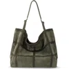 The Sak Los Feliz Large Tote Leather Bag In Green