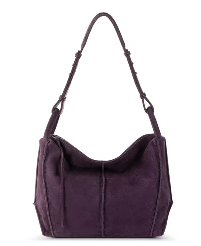 The Sak Los Feliz Leather Hobo Bag In Aubergine Suede