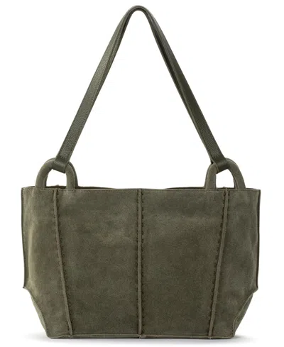 The Sak Los Feliz Leather Zipper Satchel Bag In Moss Suede