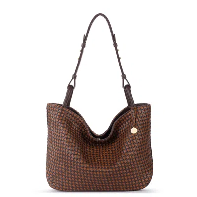 The Sak Los Feliz Medium Tote Woven Leather Bag In Brown