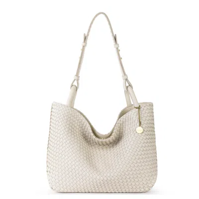 The Sak Los Feliz Medium Tote Woven Leather Bag In Pink
