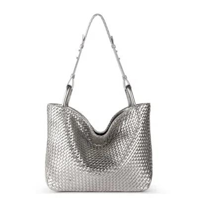 The Sak Los Feliz Medium Tote In Silver