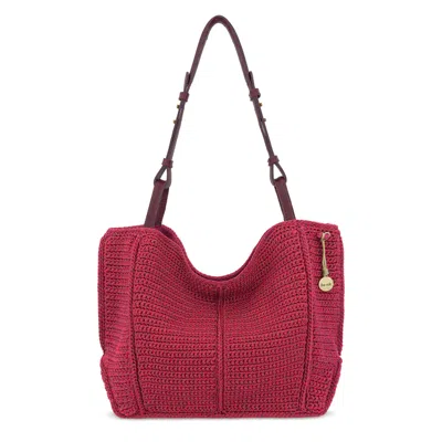 The Sak Los Feliz Medium Tote In Black Cherry Static