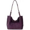 The Sak Los Feliz Medium Tote Leather Bag In Purple