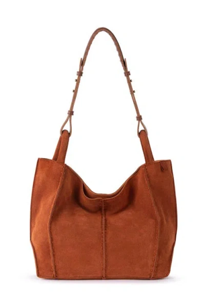 The Sak Los Feliz Medium Tote Leather Bag In Persimmon Suede