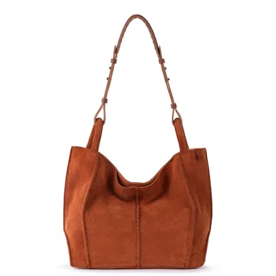 The Sak Los Feliz Medium Tote In Persimmon Suede