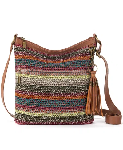 The Sak Lucia Crochet Small Crossbody Bag In Sunset Stripe