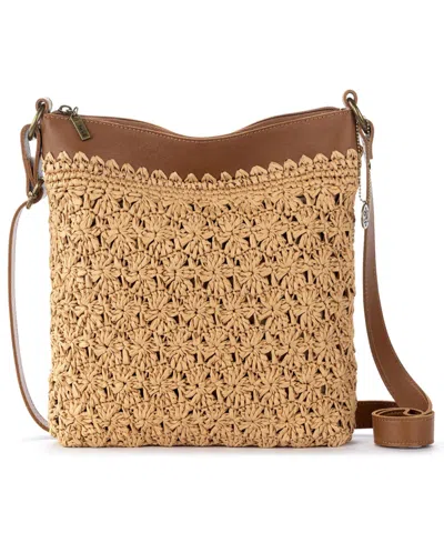 The Sak Lucia Crochet Small Crossbody Handbag In Brown