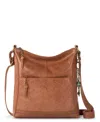 The Sak Lucia Leather Crossbody Bag In Tobacco Floral Emboss