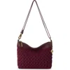 The Sak Lumi Covertible Crossbody Hand Crochet Bag In Burgundy