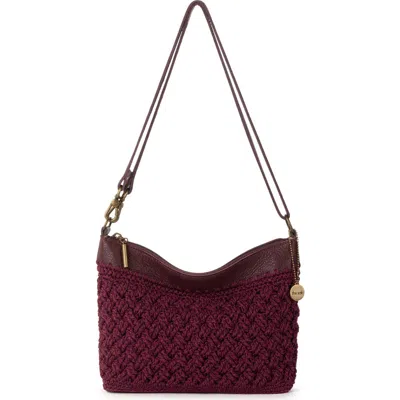 The Sak Lumi Covertible Crossbody Hand Crochet Bag In Burgundy