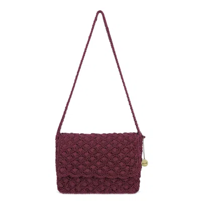 The Sak Marlow Flap Shoulder Bag In Black Cherry Shell