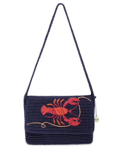 The Sak Marlow Hand-crocheted Small Shoulder Handbag In Blue