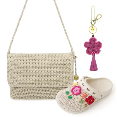 The Sak Marlow Shoulder Bag And Bolo Clog 3 Piece Set Size 6 In Flower Ecru