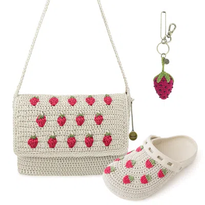 The Sak Marlow Shoulder Bag And Bolo Clog 3 Piece Set Size 6 In Natural Strawberries