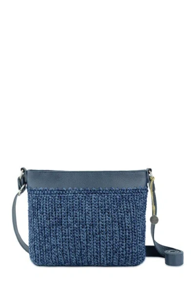 The Sak Melrose Crossbody Leather Bag In Denim Tonal Straw