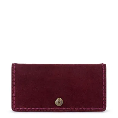The Sak Mira Large Wallet In Black Cherry Suede