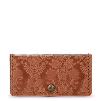 The Sak Mira Large Wallet In Tobacco Floral Embossed