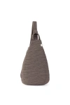 The Sak Geo Sling Crochet Backpack In Mushroom