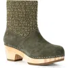The Sak Paloma Clog Boots In Moss Suede