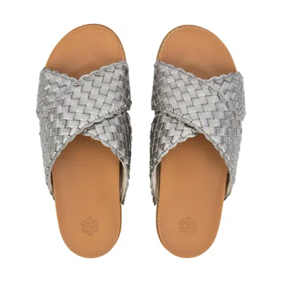 The Sak Penelope Leather Woven Slip On Sandal In Multi