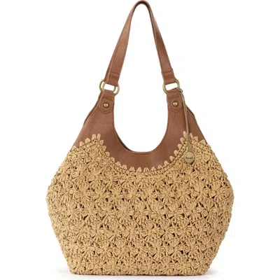 The Sak Roma Shopper Hand Crochet Tote Bag In Yellow