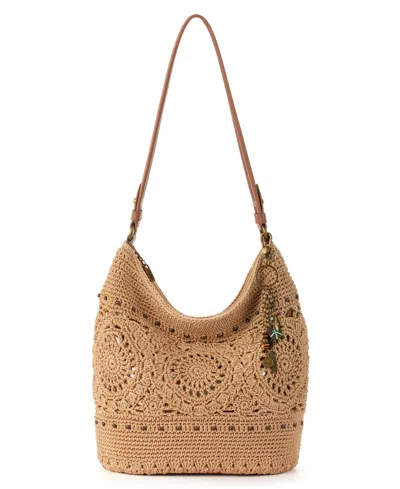 The Sak Sequoia Crochet Medium Hobo Bag In Bamboo Medallion