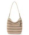 The Sak Sequoia Crochet Medium Hobo Bag In Pink Multi Stripe