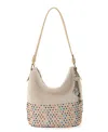 The Sak Sequoia Crochet Medium Hobo In Ecru Multi Beads