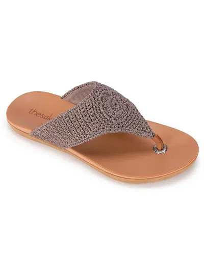 The Sak Shana Womens Crochet Toe-post Slide Sandals In Grey