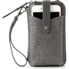 The Sak Silverlake N/s Smartphone Crossbody In Slate Leaf Emboss