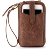 The Sak Silverlake N/s Smartphone Crossbody In Teak Leaf Emboss