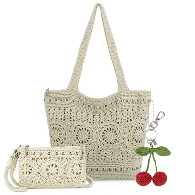 The Sak Sola Carryall Tote 3 Piece Set In Natural Medallion