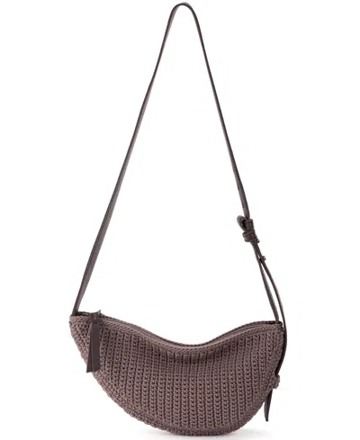 The Sak Tess Crochet Mini Sling Bag In Mushroom