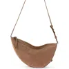 The Sak Tess Large Sling Bag In Tobacco Suede