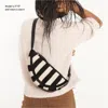 The Sak Tess Crochet Mini Sling Bag In Black Stripe