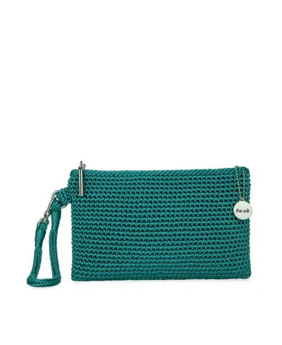 The Sak Vita Crochet Small Wristlet Wallet In Azure