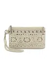 The Sak Vita Crochet Zip Top Wristlet In Brown