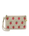 The Sak Vita Crochet Zip Top Wristlet In Red
