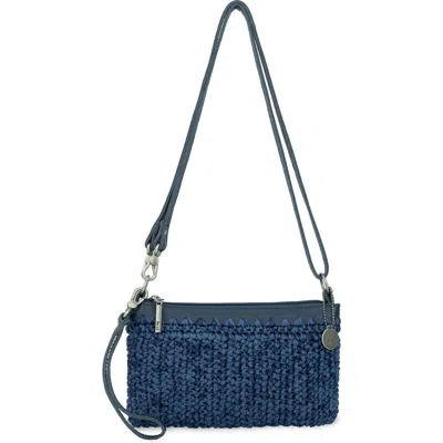 The Sak Vita Hand Crochet Crossbody Wristlet In Blue
