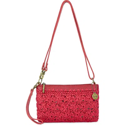 The Sak Vita Hand Crochet Crossbody Wristlet In Red