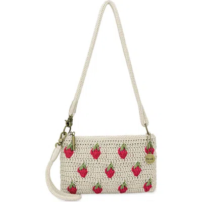 The Sak Vita Hand Crochet Crossbody Wristlet In Red