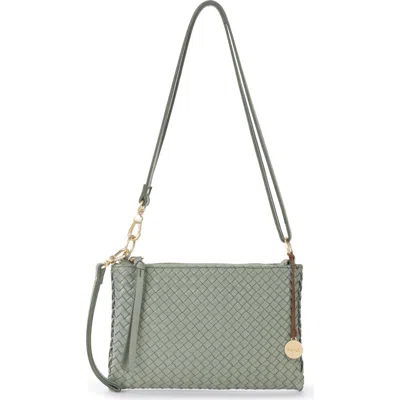 The Sak Vita Hand Woven Leather Crossbody Wristlet In Red