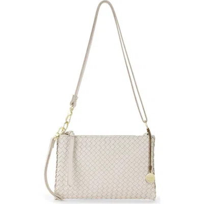 The Sak Vita Hand Woven Leather Crossbody Wristlet In White